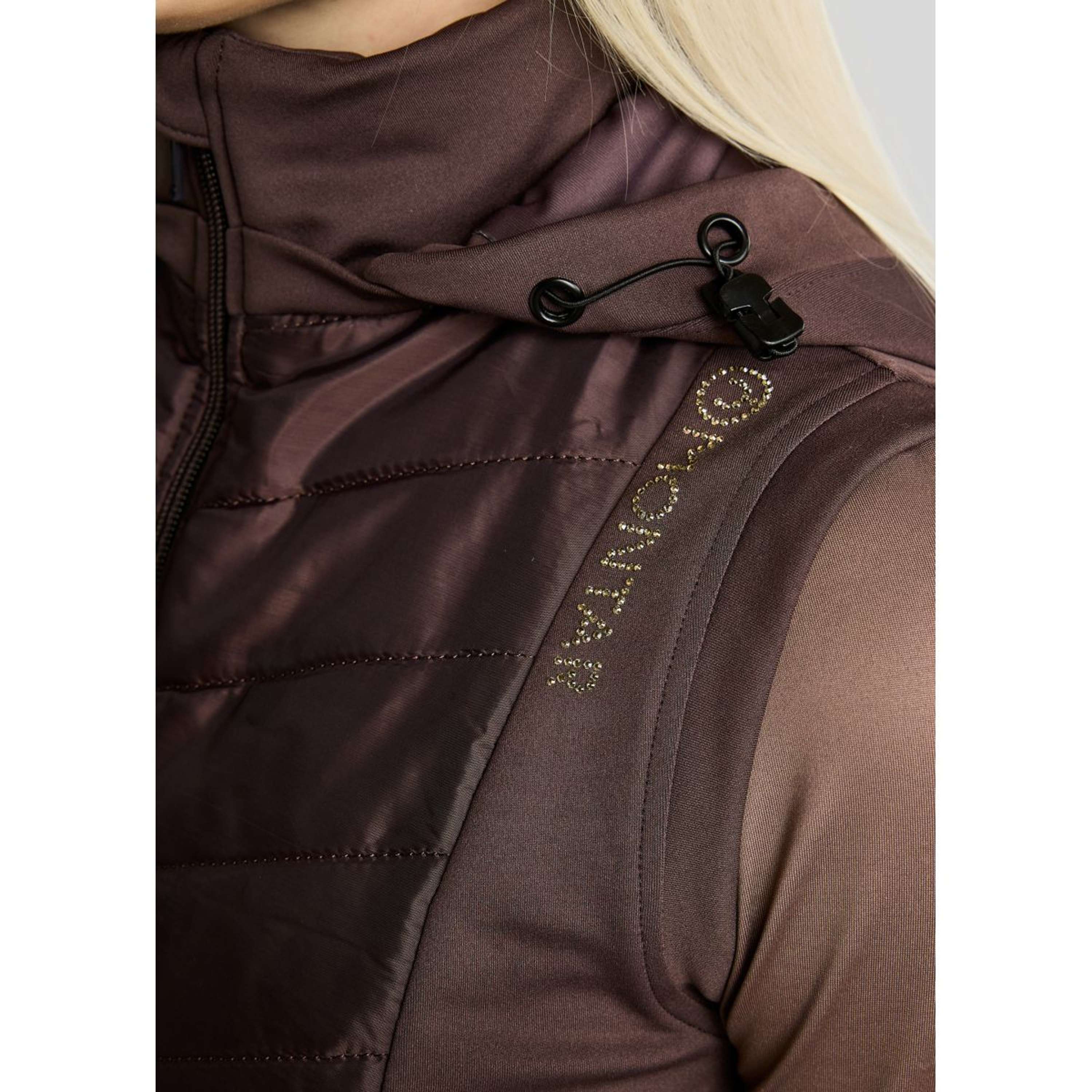 Montar Gilet MoEverline Hybrid Detachable Hood Golden Quartz Crystals Black Peony