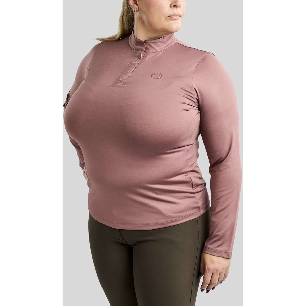 Montar Maglia Briella Rosegold Crystals Curve Maniche Lunghe Dusty Rose