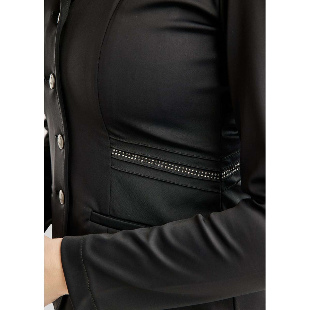 Montar Giacca da Competizione MoPearl Pintucks Gun Metal Crystals Nero