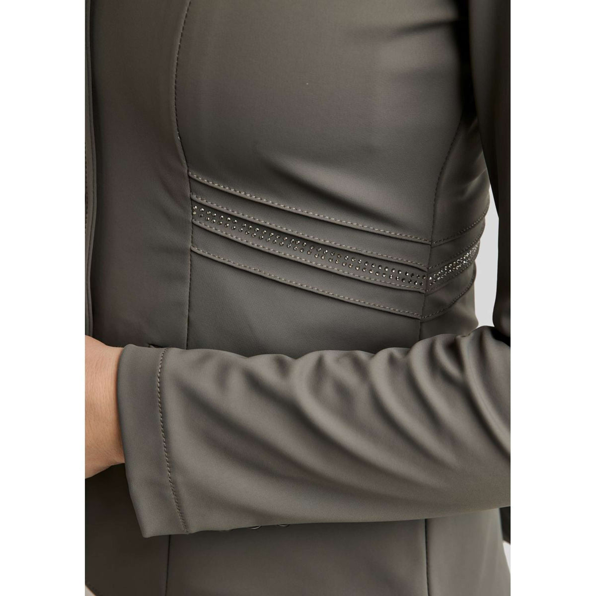 Montar Giacca da Competizione MoPearl Pintucks Gun Metal Crystals Grigio