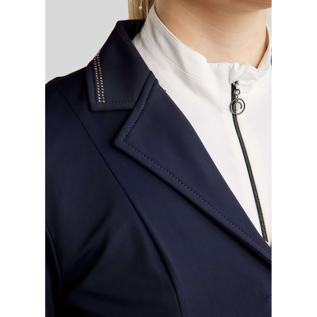 Montar Giacca da Competizione MoPearl Pintucks Gun Metal Crystals Navy