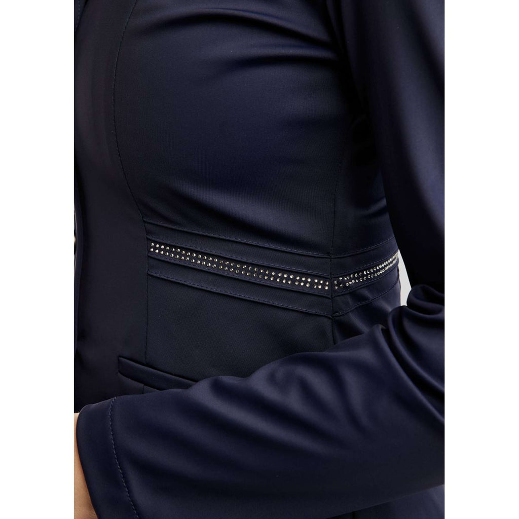 Montar Giacca da Competizione MoPearl Pintucks Gun Metal Crystals Navy