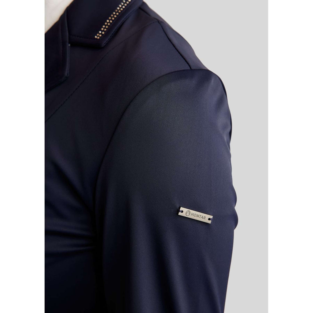 Montar Giacca da Competizione MoPearl Pintucks Gun Metal Crystals Navy