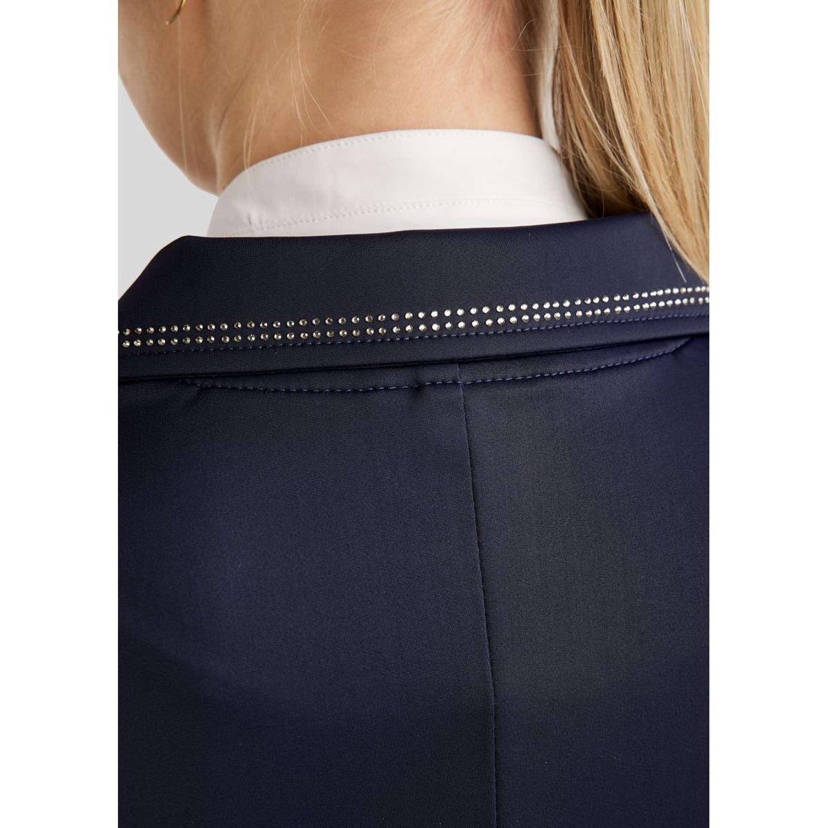 Montar Giacca da Competizione MoPearl Pintucks Gun Metal Crystals Navy