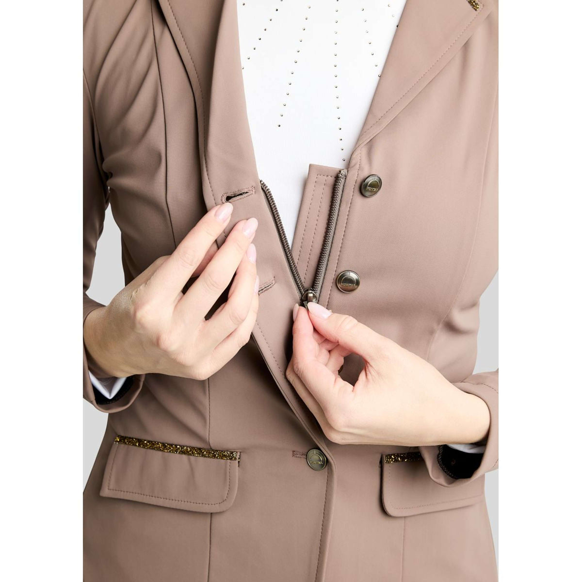 Montar Giacca da Competizione MoEve Golden Quartz Crystals Nougat Brown