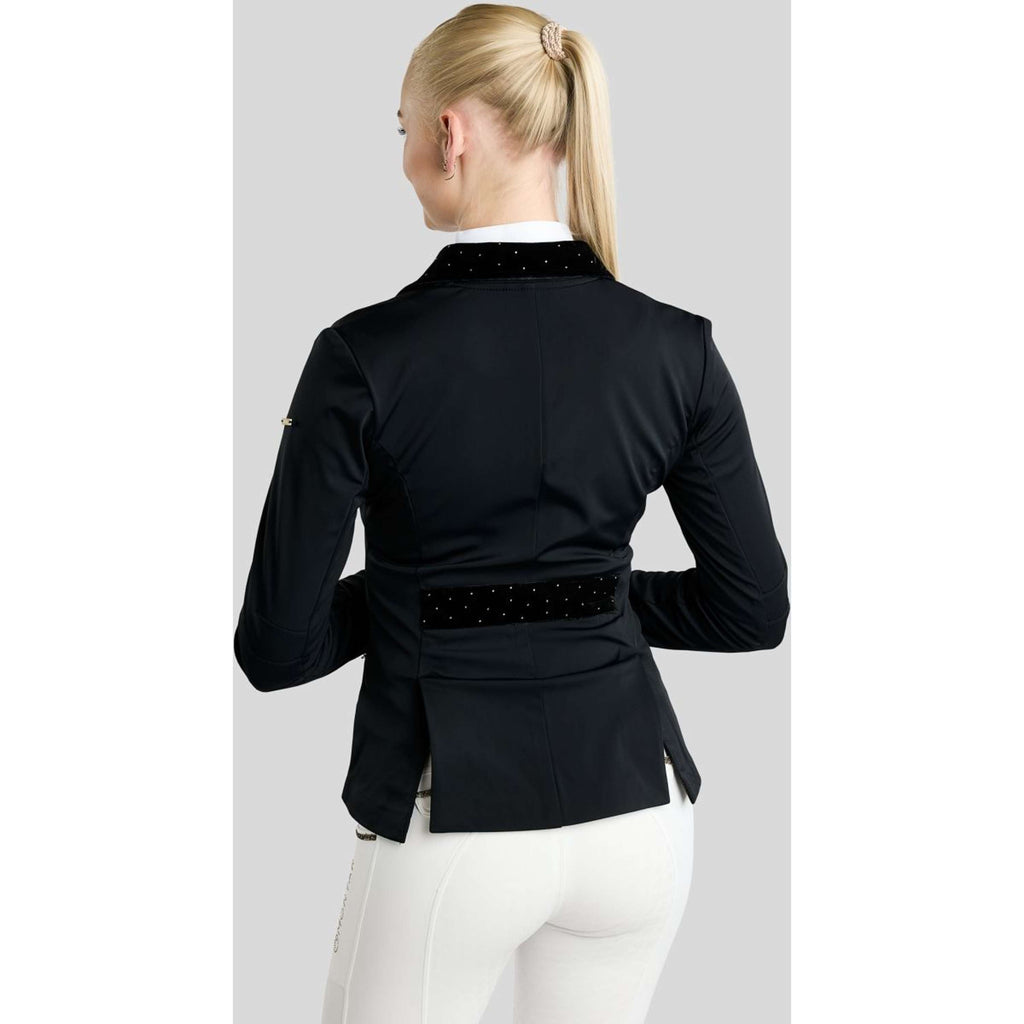 Montar Giacca da Competizione MoValerie Velvet Details Golden Quartz Crystals Nero