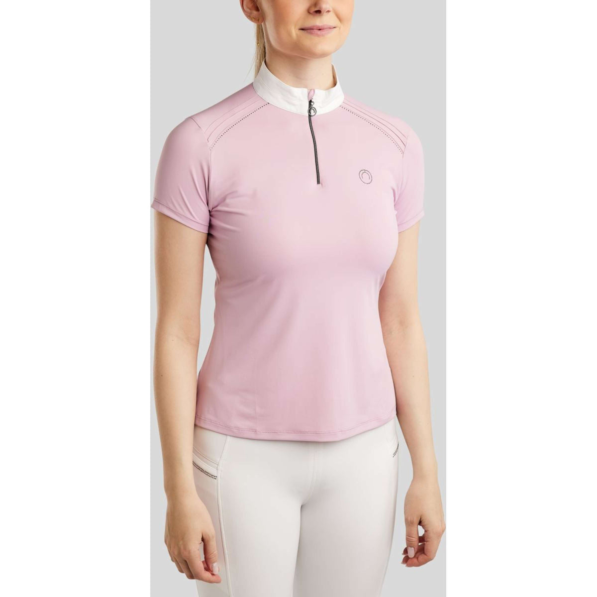 Montar Maglietta da Competizione MoPearl Pintucks Gun Metal Crystals Candy Pink