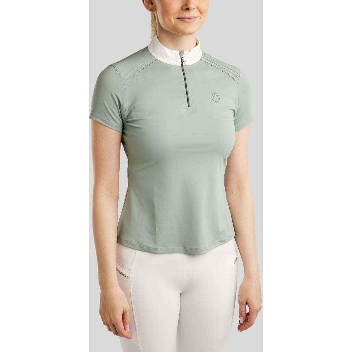 Montar Maglietta da Competizione MoPearl Pintucks Gun Metal Crystals Torino