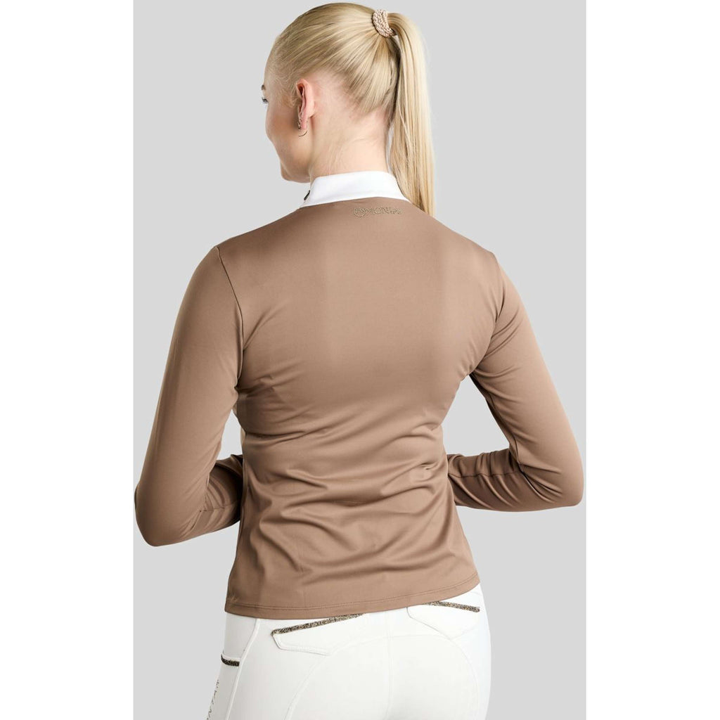 Montar Maglietta da Competizione MoEve Golden Quartz Crystals Maniche Lunghe Nougat Brown