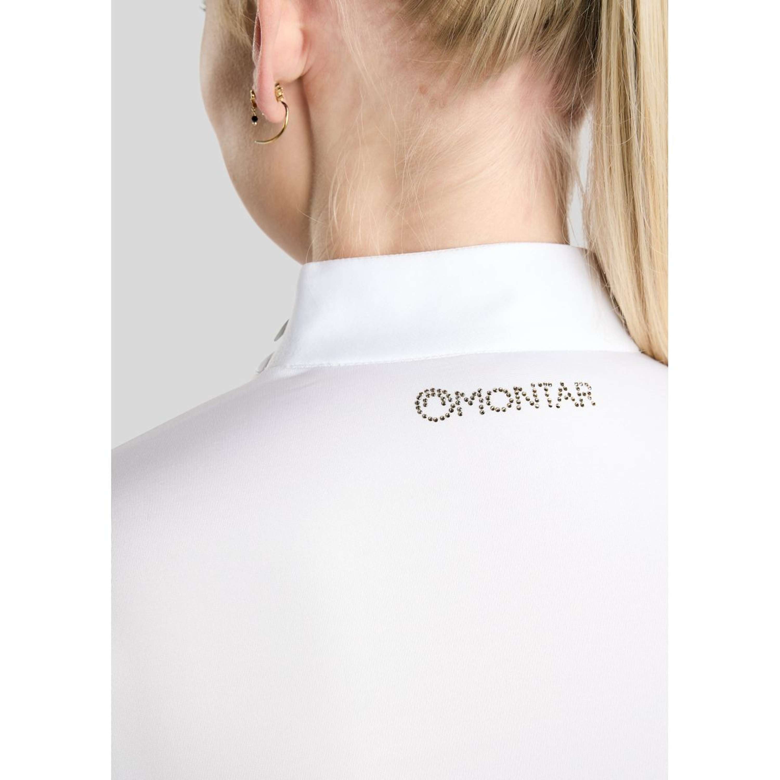 Montar Maglietta da Competizione MoEve Golden Quartz Crystals Maniche Lunghe Bianco