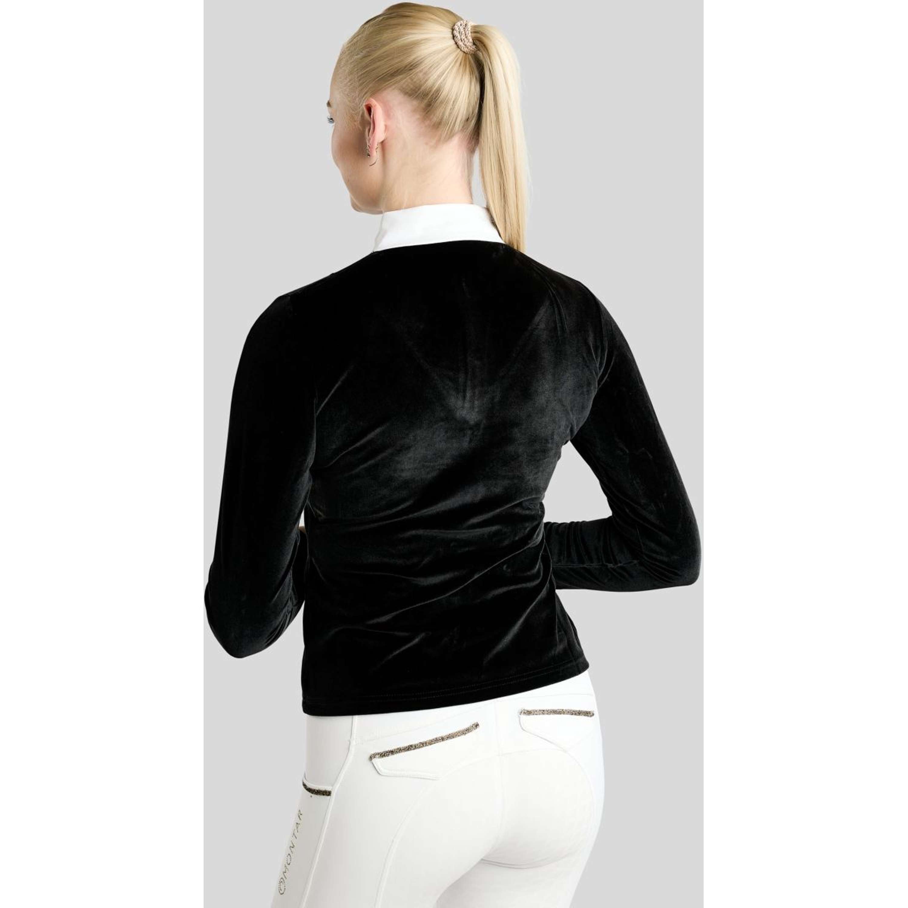 Montar Maglietta da Competizione MoValerie Velvet Golden Quartz Crystals Maniche Lunghe Nero