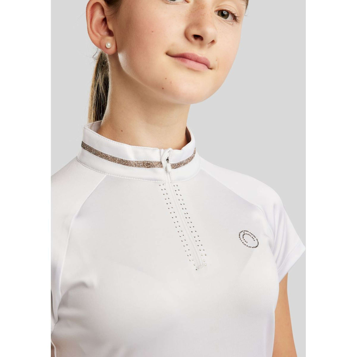 Montar Maglietta da Competizione MoLila Champagne Crystals Junior Bianco