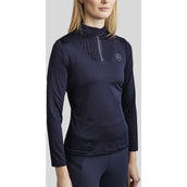 Montar Shirt MoRosie Pintucks Crystals Maniche Lunghe Dark Navy