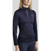 Montar Shirt MoRosie Pintucks Crystals Maniche Lunghe Dark Navy
