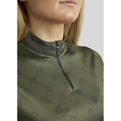 Montar Shirt MoAvina Monogram Caviar Crystal Deco Maniche Lunghe Pine Green