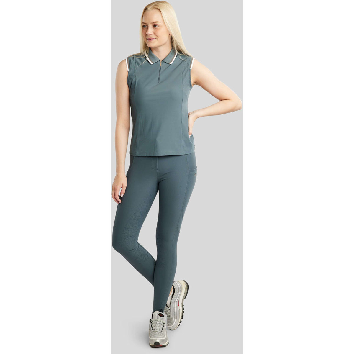 Montar Poloshirt MoOttilia Senza Maniche Dark Slate