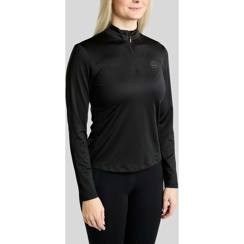 Montar Maglia MoEverline Golden Quartz Crystals Maniche Lunghe Nero