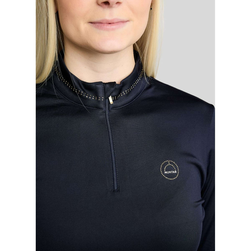 Montar Maglia MoEverline Golden Quartz Crystals Maniche Lunghe Navy