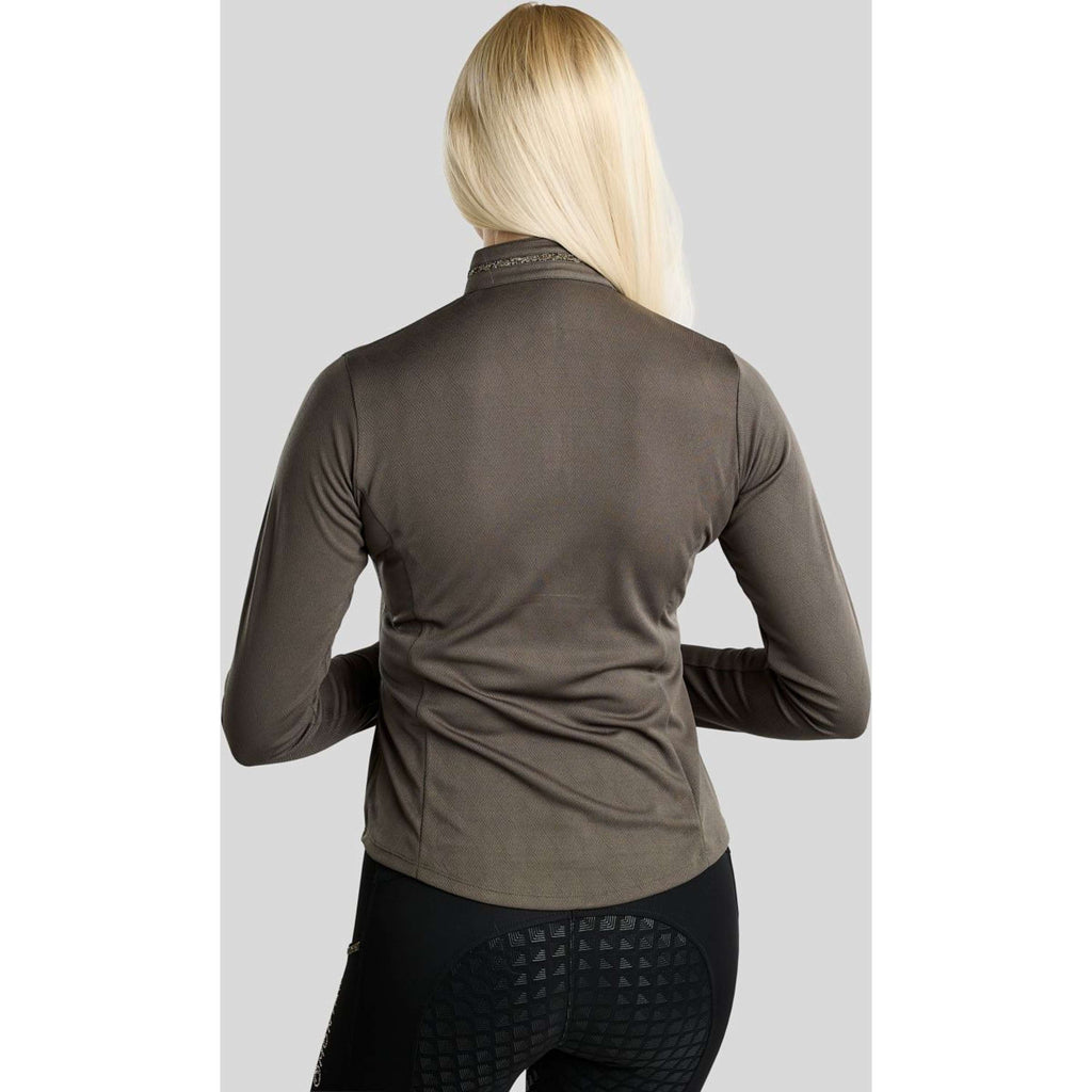 Montar Maglia MoEkta Jacquard Pattern Golden Quartz Maniche Lunghe Forest Green