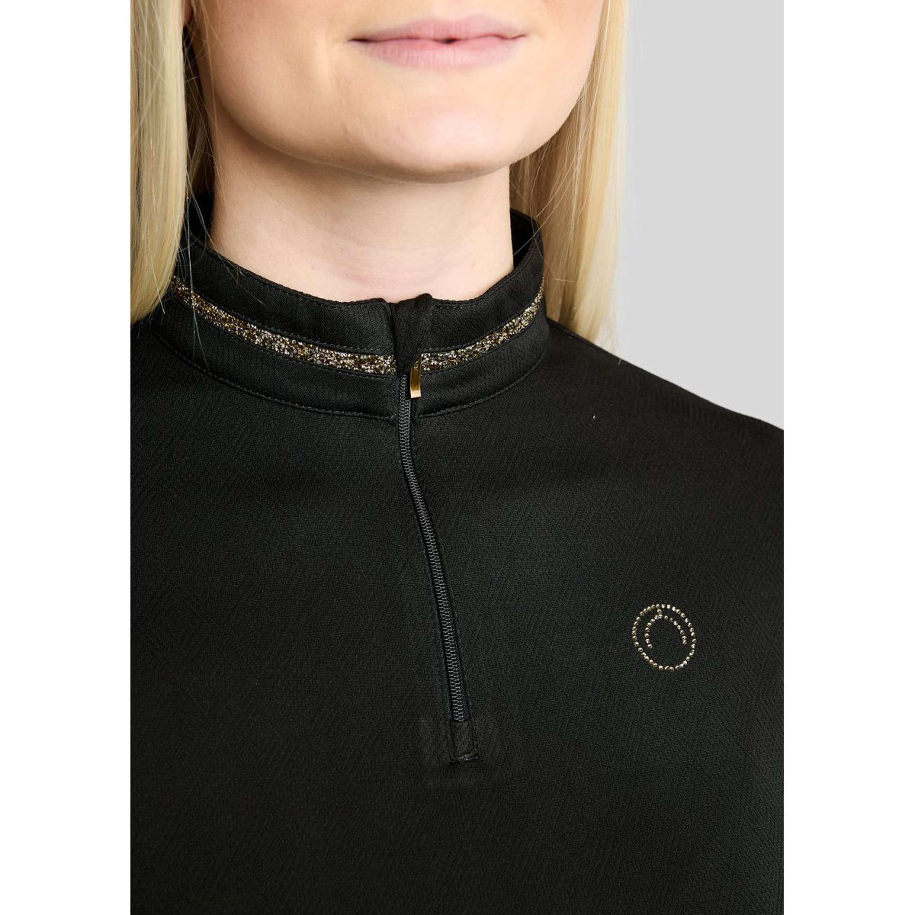 Montar Maglia MoEkta Jacquard Pattern Golden Quartz Maniche Lunghe Nero