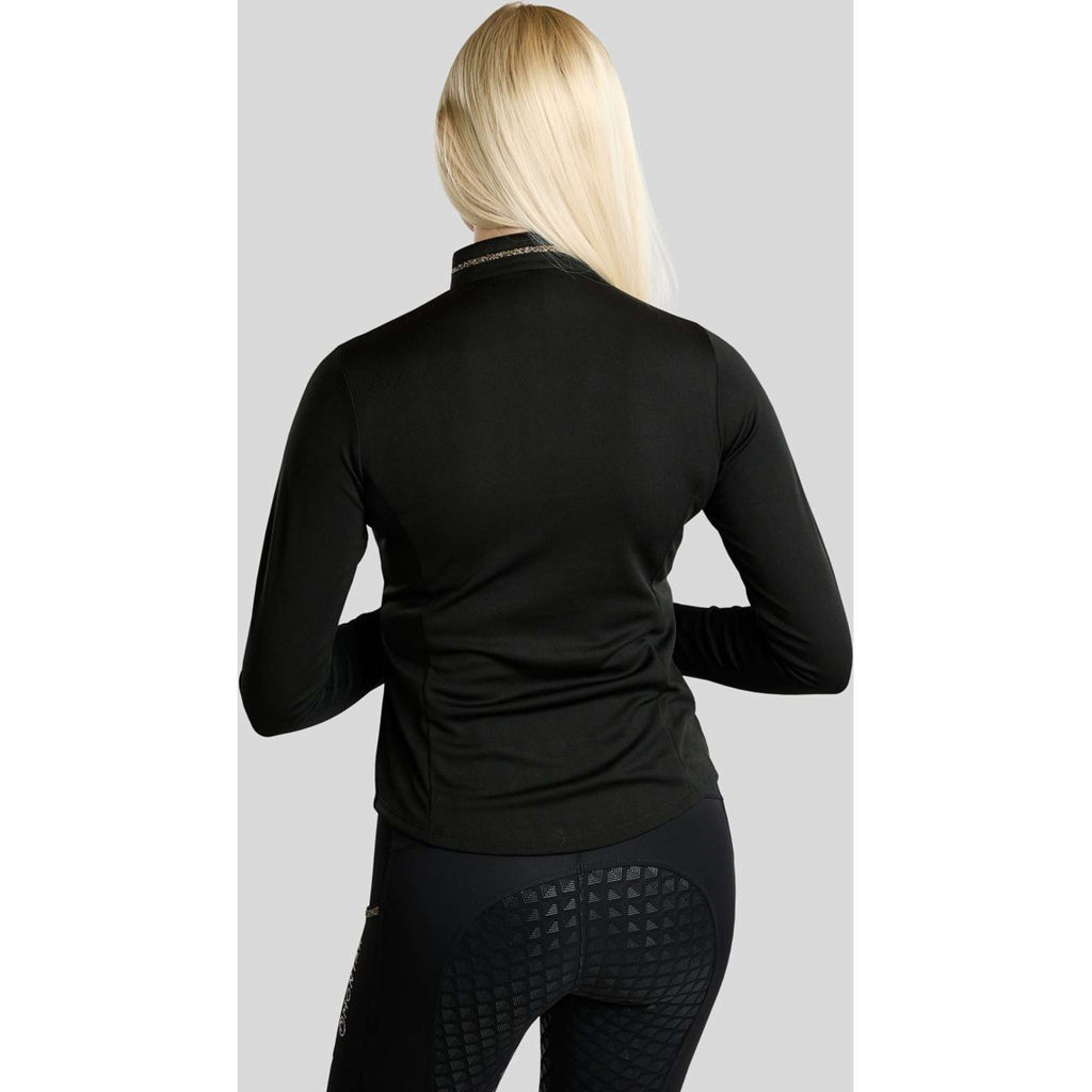 Montar Maglia MoEkta Jacquard Pattern Golden Quartz Maniche Lunghe Nero