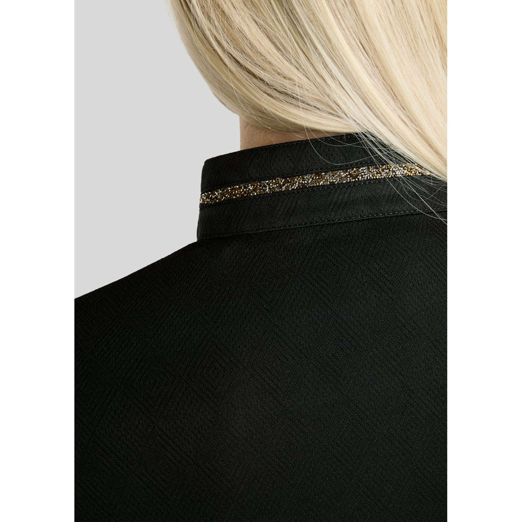 Montar Maglia MoEkta Jacquard Pattern Golden Quartz Maniche Lunghe Nero