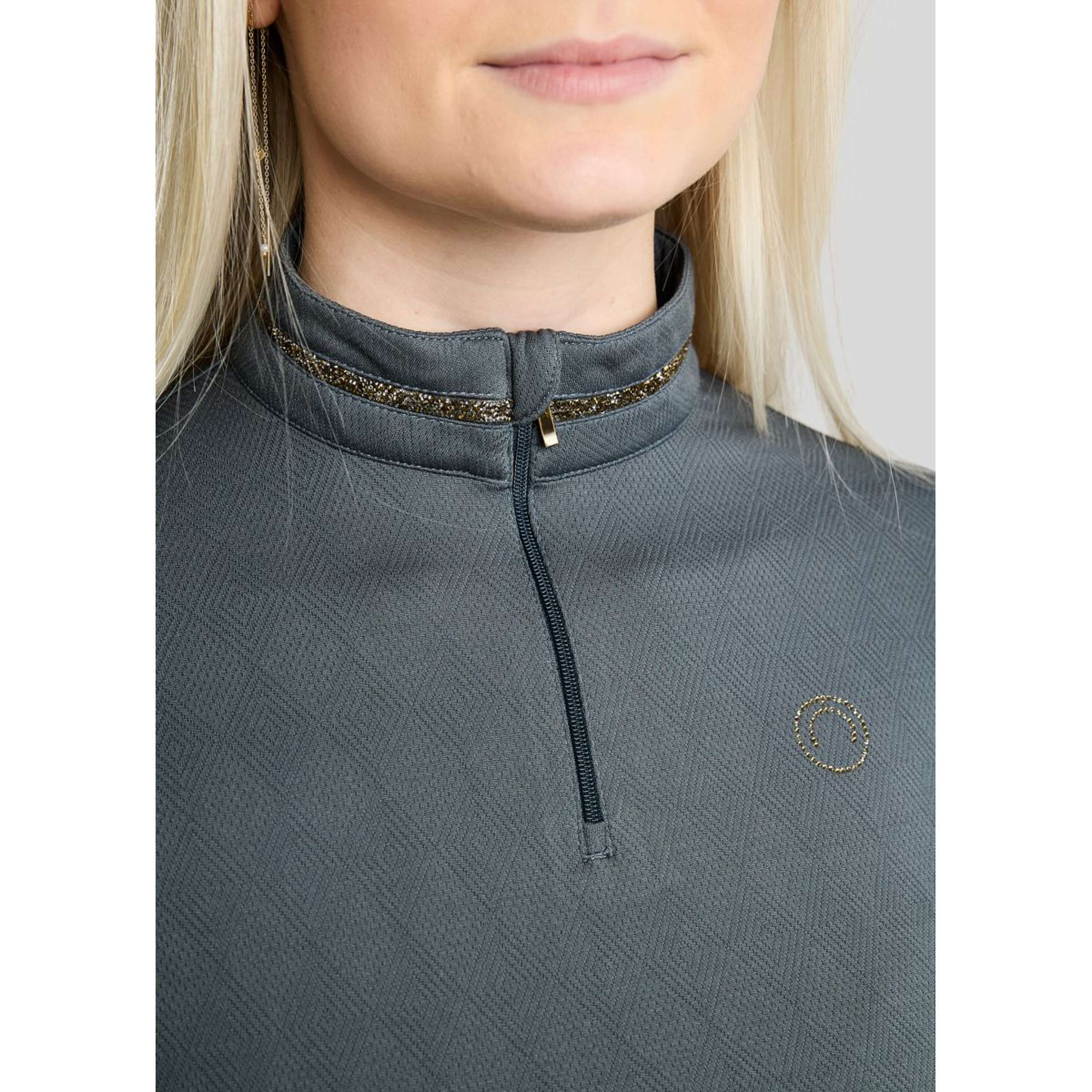 Montar Maglia MoEkta Jacquard Pattern Golden Quartz Maniche Lunghe Dark Slate