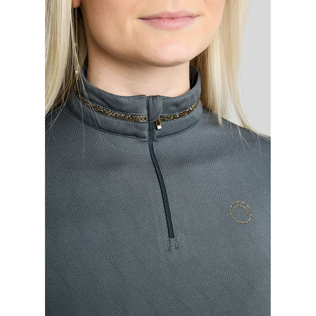 Montar Maglia MoEkta Jacquard Pattern Golden Quartz Maniche Lunghe Dark Slate