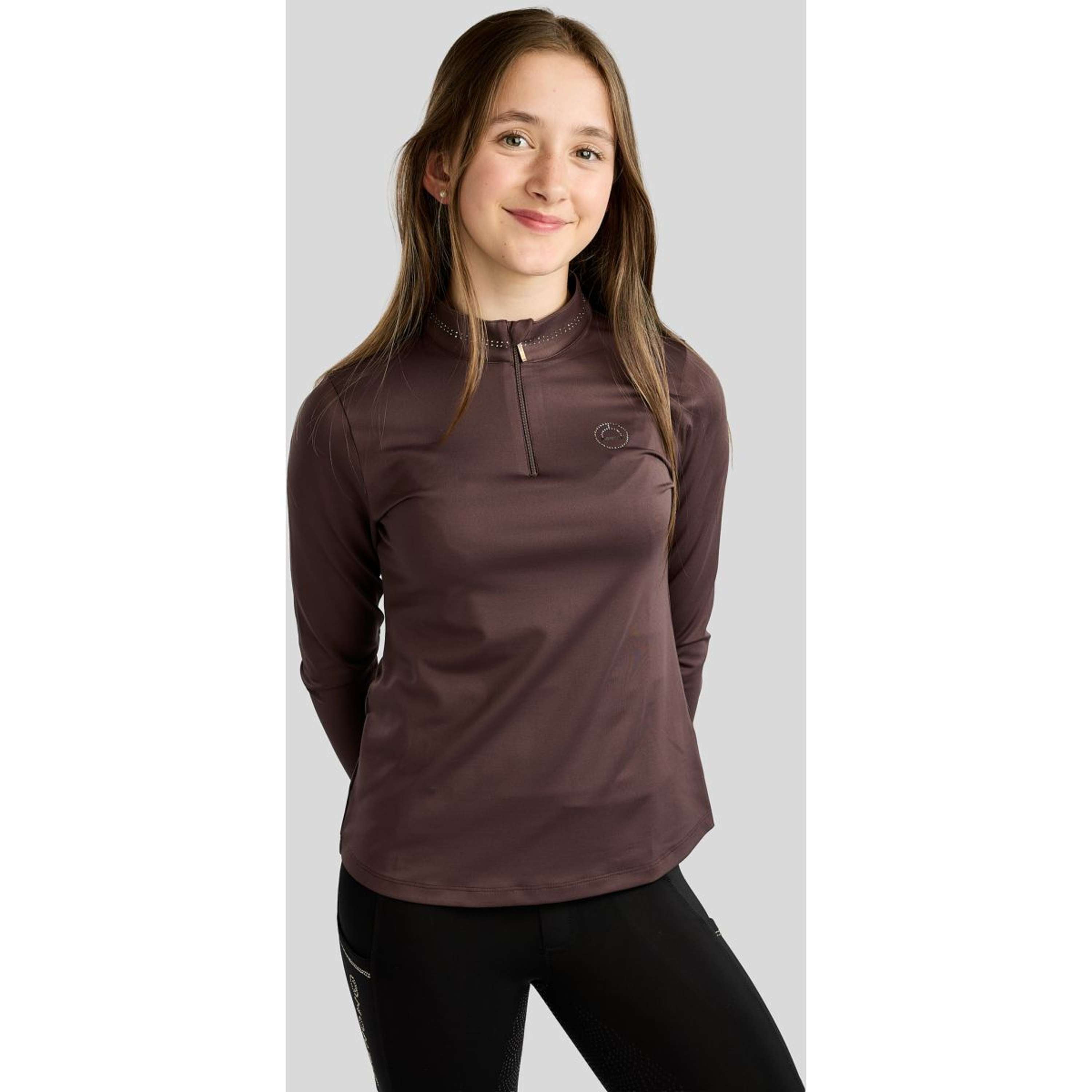 Montar Maglia MoEverline Golden Quartz Crystals Kids Maniche Lunghe Black Peony