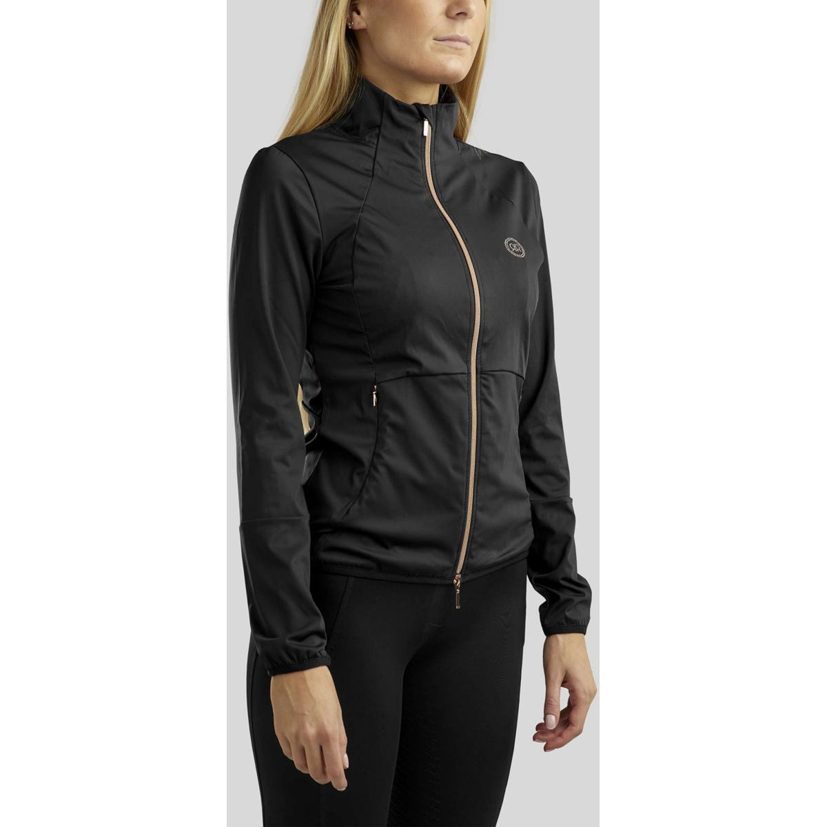 Rebel Jack Softshell Rosegold Crystals Nero
