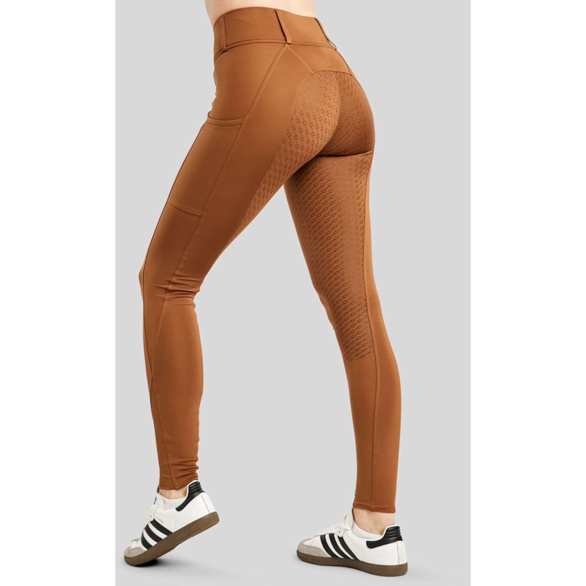 Rebel Leggings da Equitazione Tone in Tone Crystals Full Grip Caramella mou