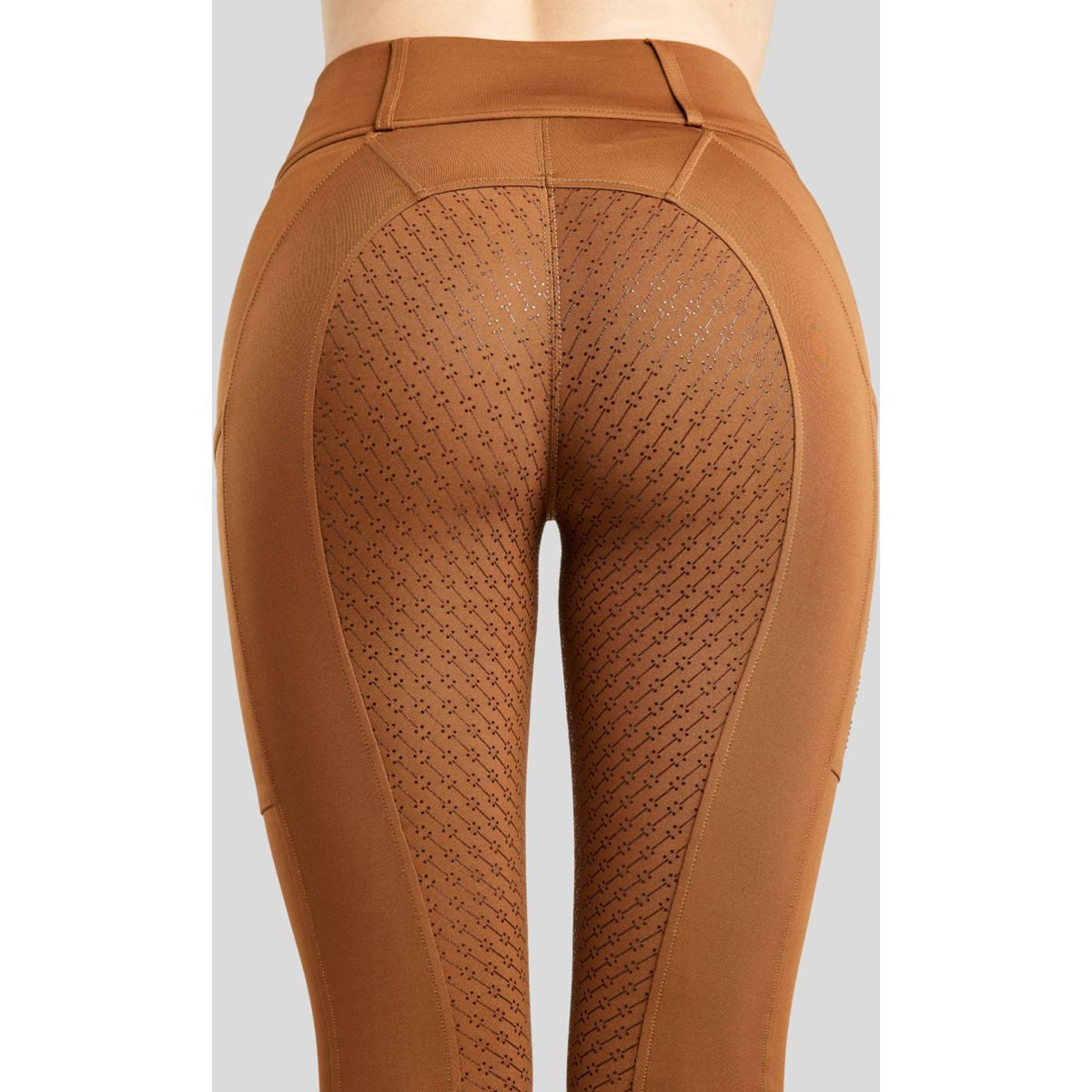 Rebel Leggings da Equitazione Tone in Tone Crystals Full Grip Caramella mou