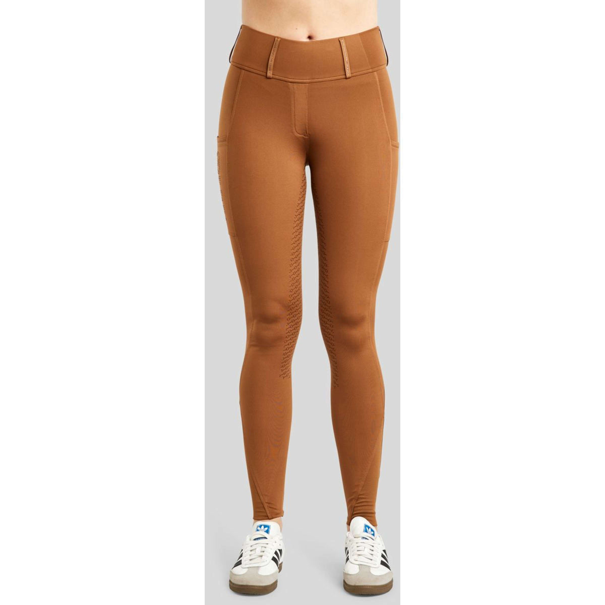 Rebel Leggings da Equitazione Tone in Tone Crystals Full Grip Caramella mou