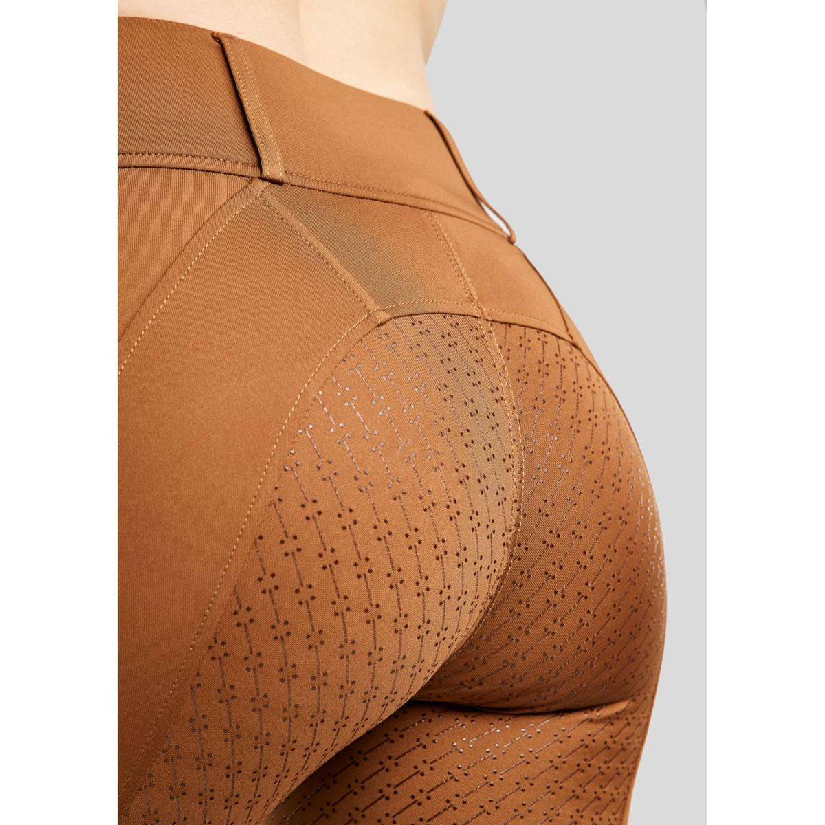 Rebel Leggings da Equitazione Tone in Tone Crystals Full Grip Caramella mou