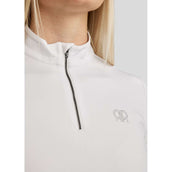 Rebel T-Shirt Tone in Tone Crystals Bianco