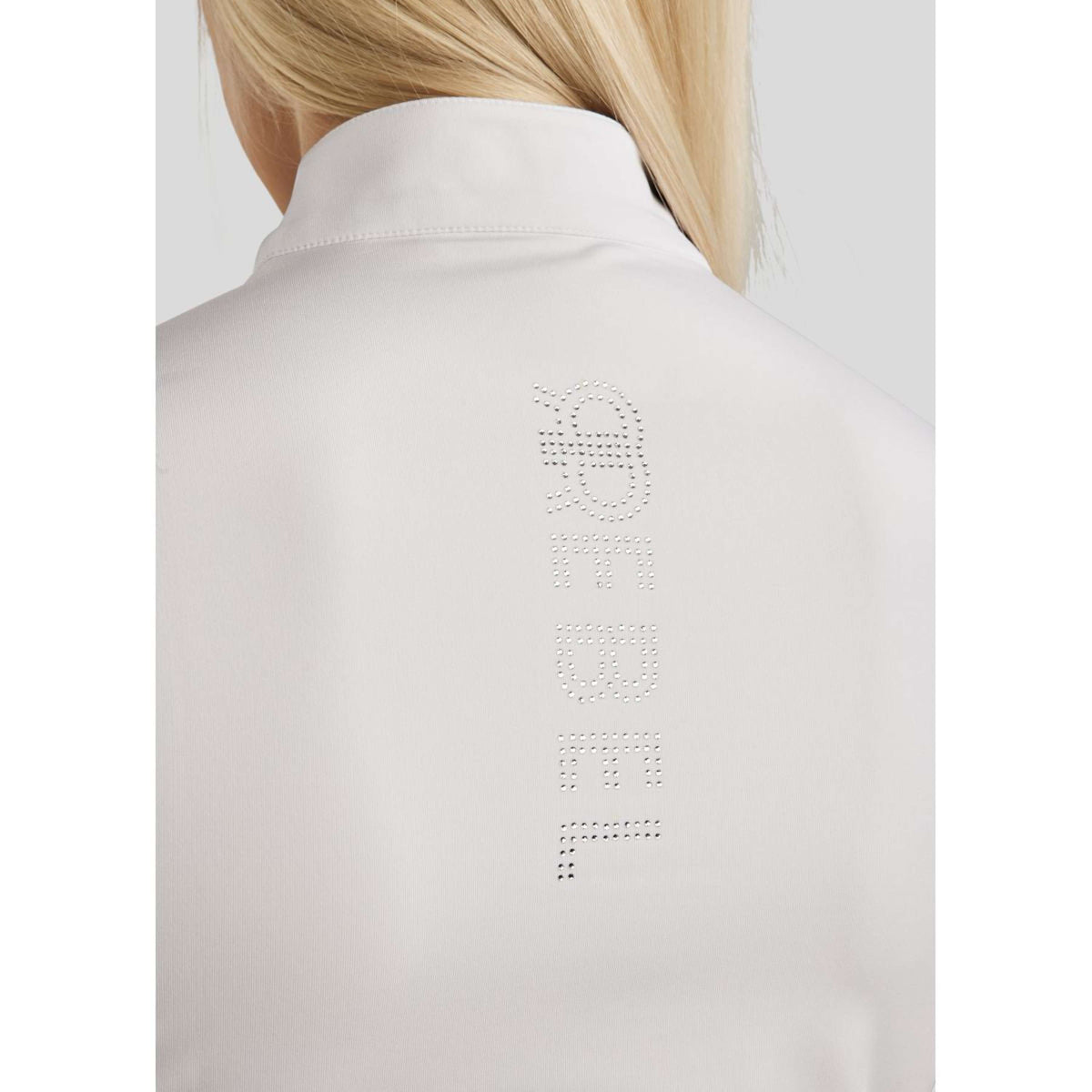 Rebel T-Shirt Tone in Tone Crystals Bianco