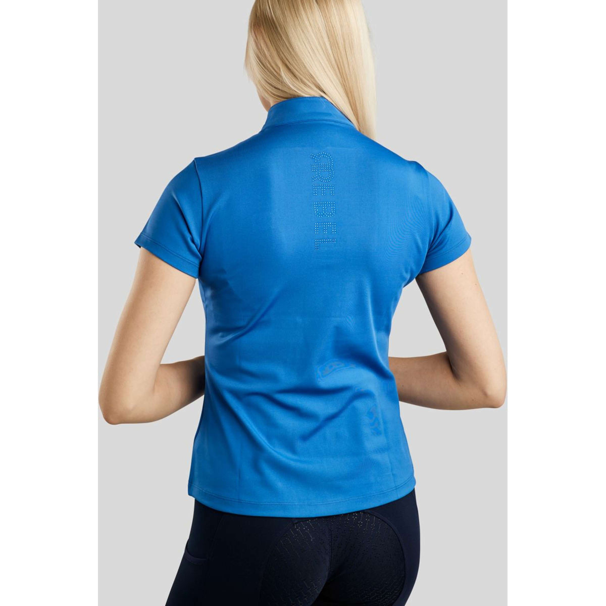 Rebel T-Shirt Tone in Tone Crystals StrongBlue