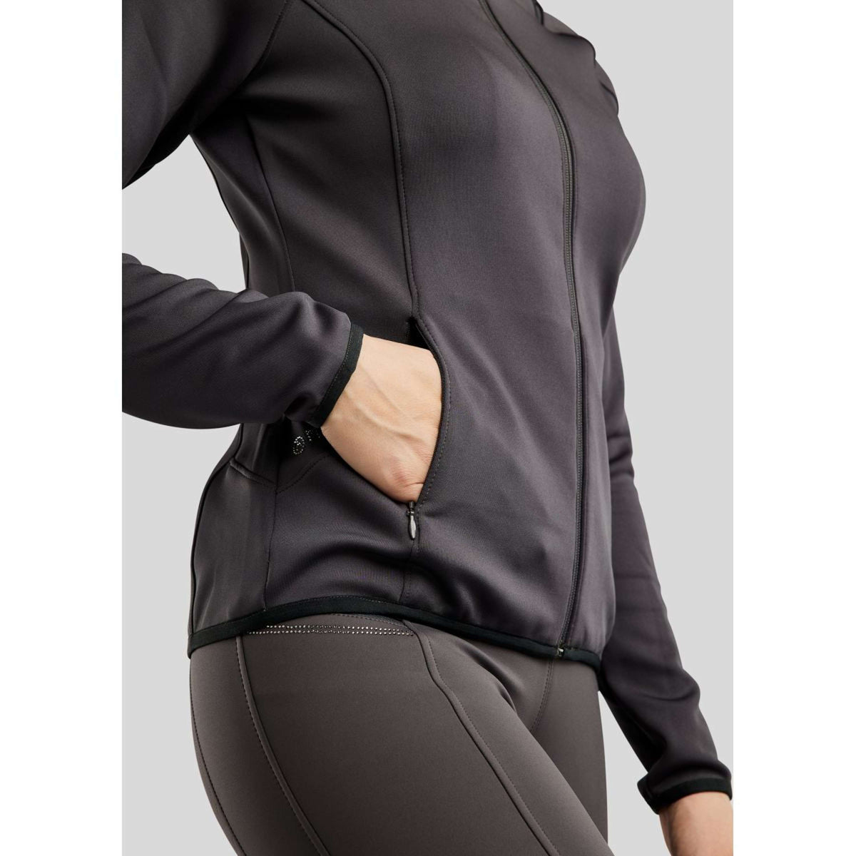 Montar Jack MoPearl Pintuck Gun Metal Crystals Slate Grey
