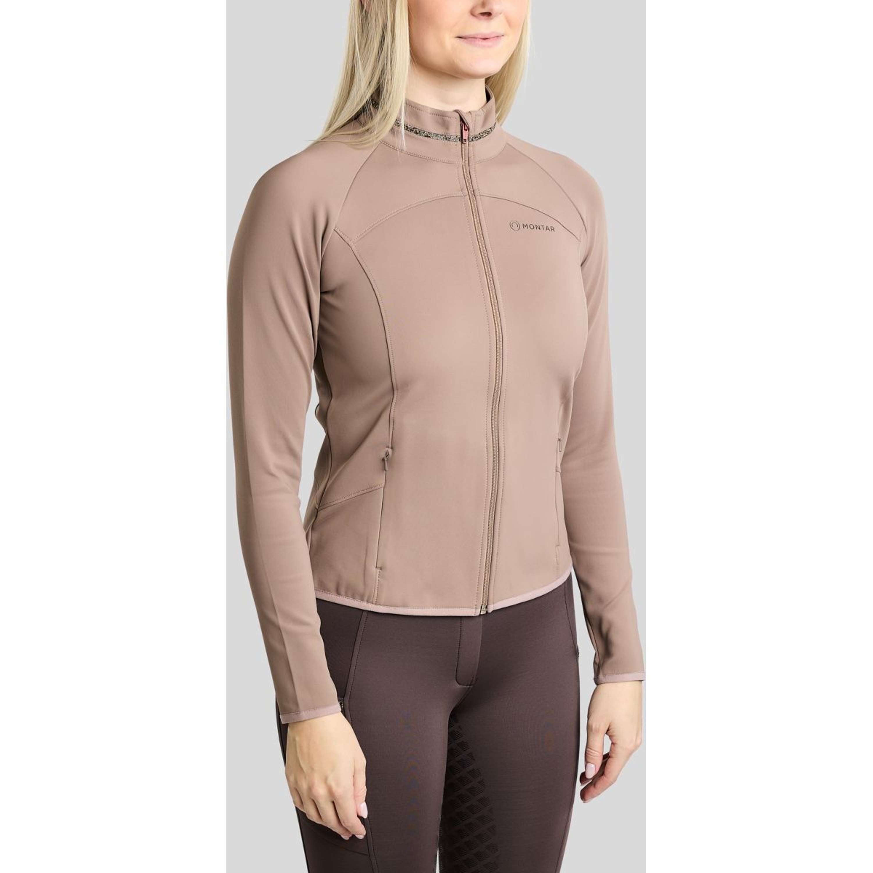 Montar Felpa con cappuccio e zip MoVeronica Golden Quartz Crystal Nougat Brown