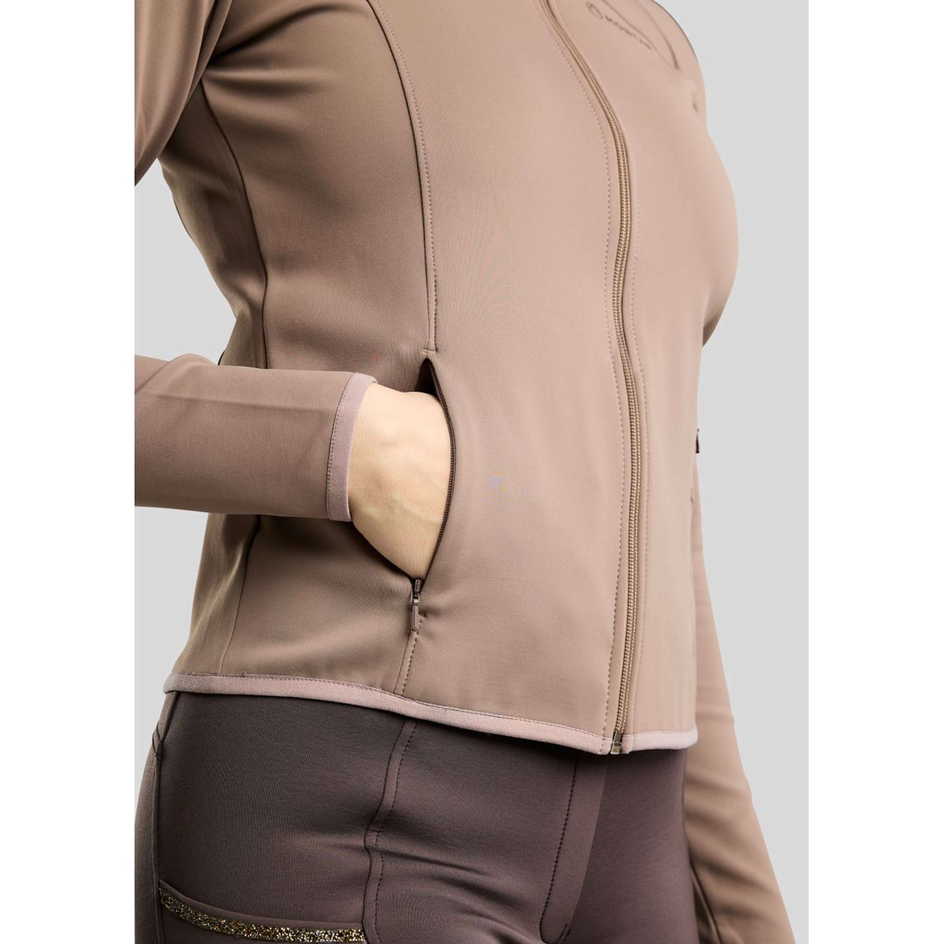 Montar Felpa con cappuccio e zip MoVeronica Golden Quartz Crystal Nougat Brown