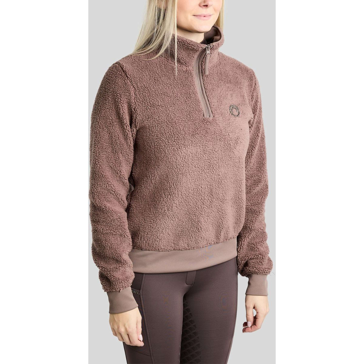 Montar Maglione MoEbba Q-Zip Teddy Pile Golden Quartz Nougat Brown