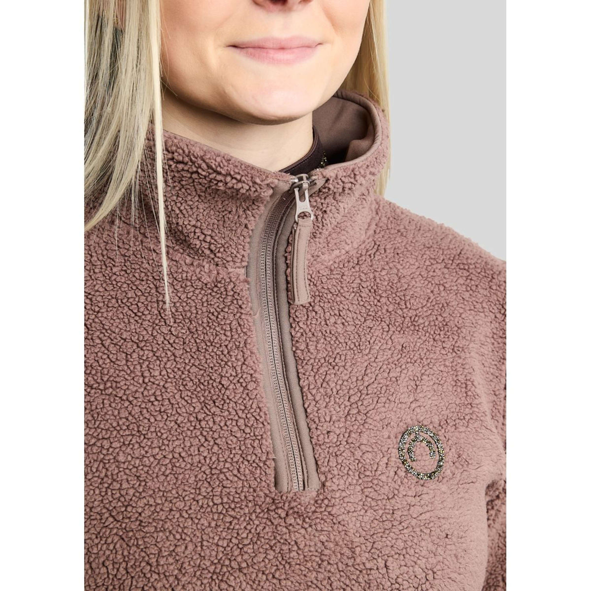 Montar Maglione MoEbba Q-Zip Teddy Pile Golden Quartz Nougat Brown