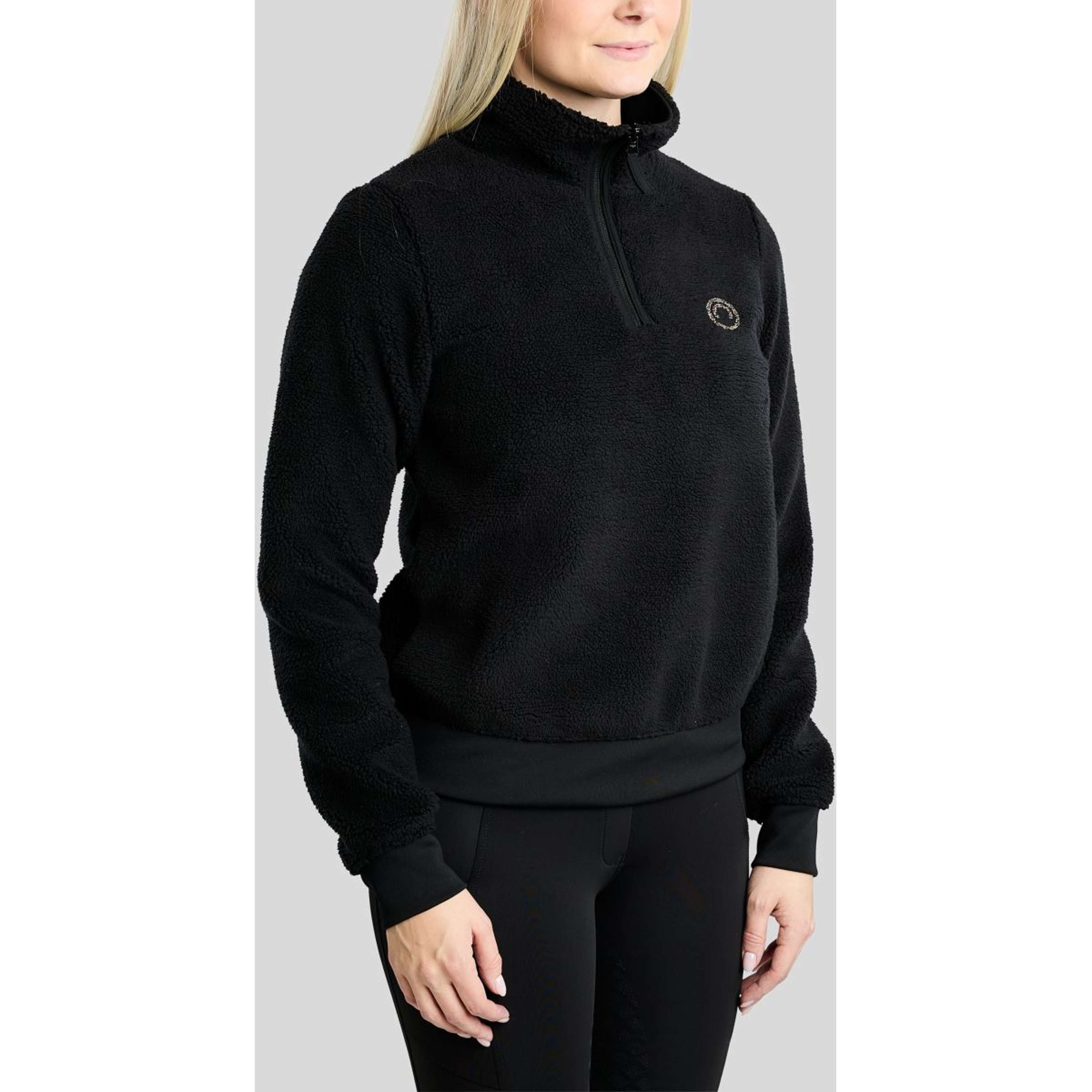 Montar Maglione MoEbba Q-Zip Teddy Pile Golden Quartz Nero