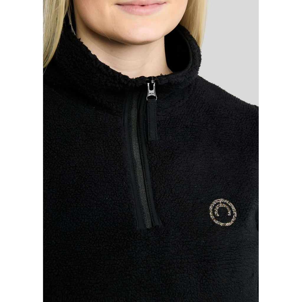 Montar Maglione MoEbba Q-Zip Teddy Pile Golden Quartz Nero