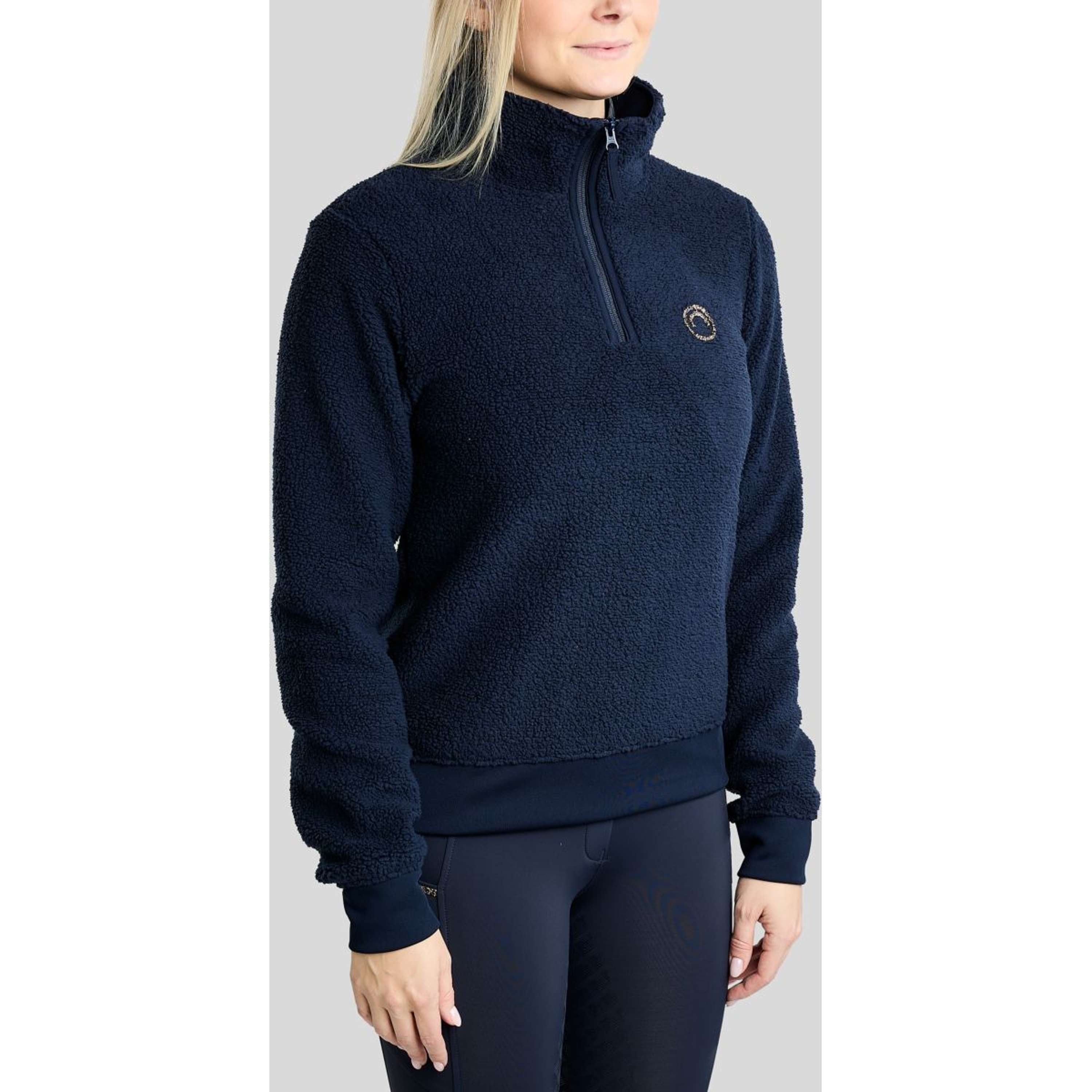 Montar Maglione MoEbba Q-Zip Teddy Pile Golden Quartz Navy