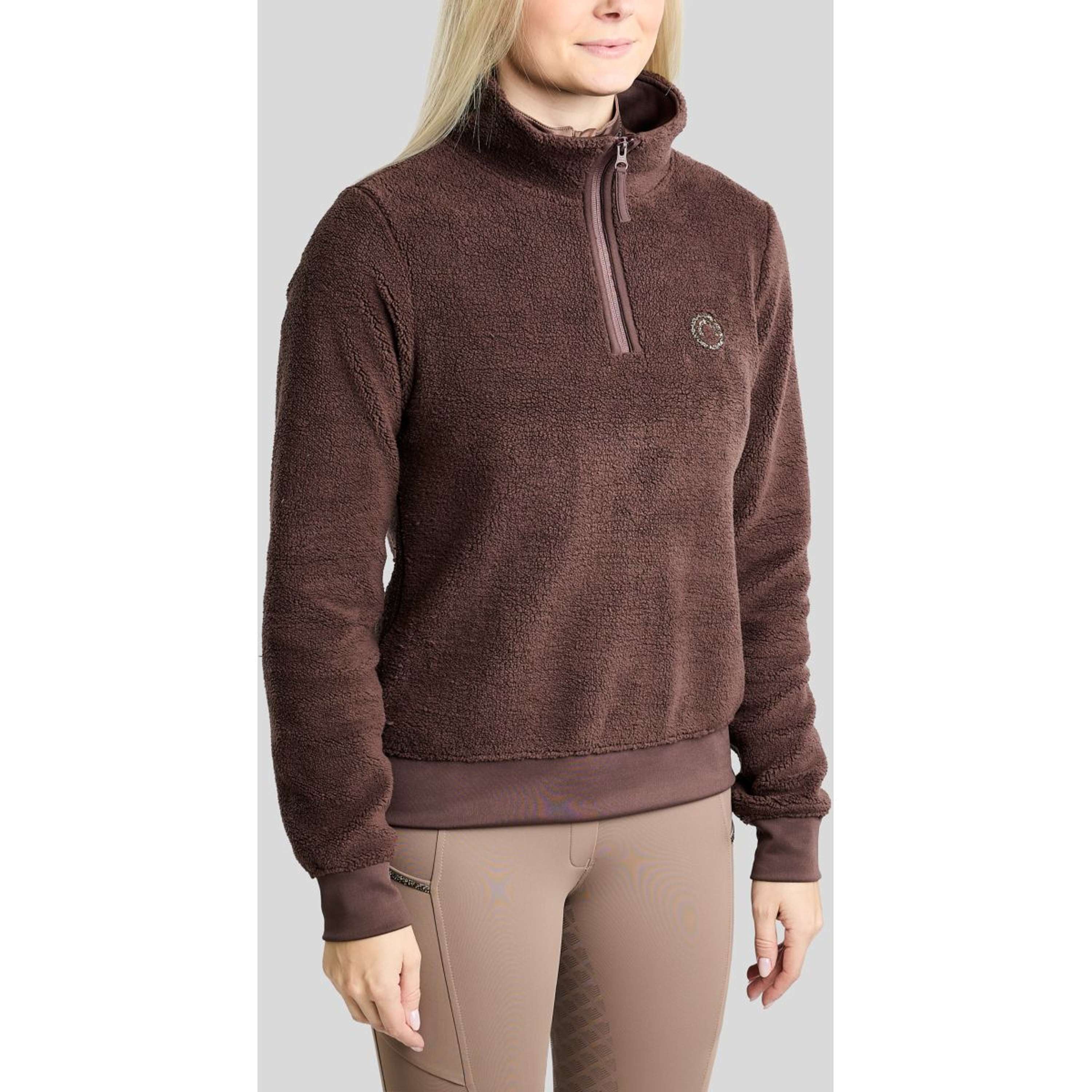 Montar Maglione MoEbba Q-Zip Teddy Pile Golden Quartz Black Peony