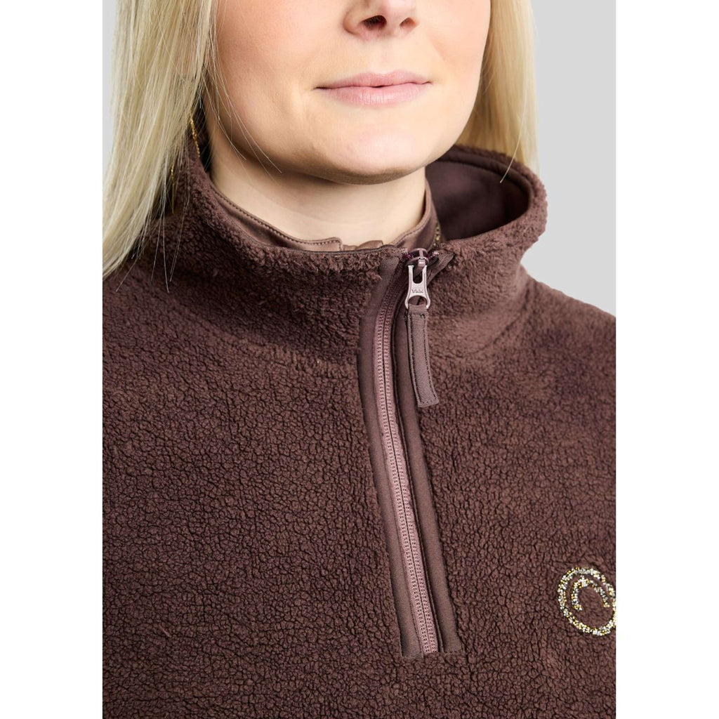 Montar Maglione MoEbba Q-Zip Teddy Pile Golden Quartz Black Peony