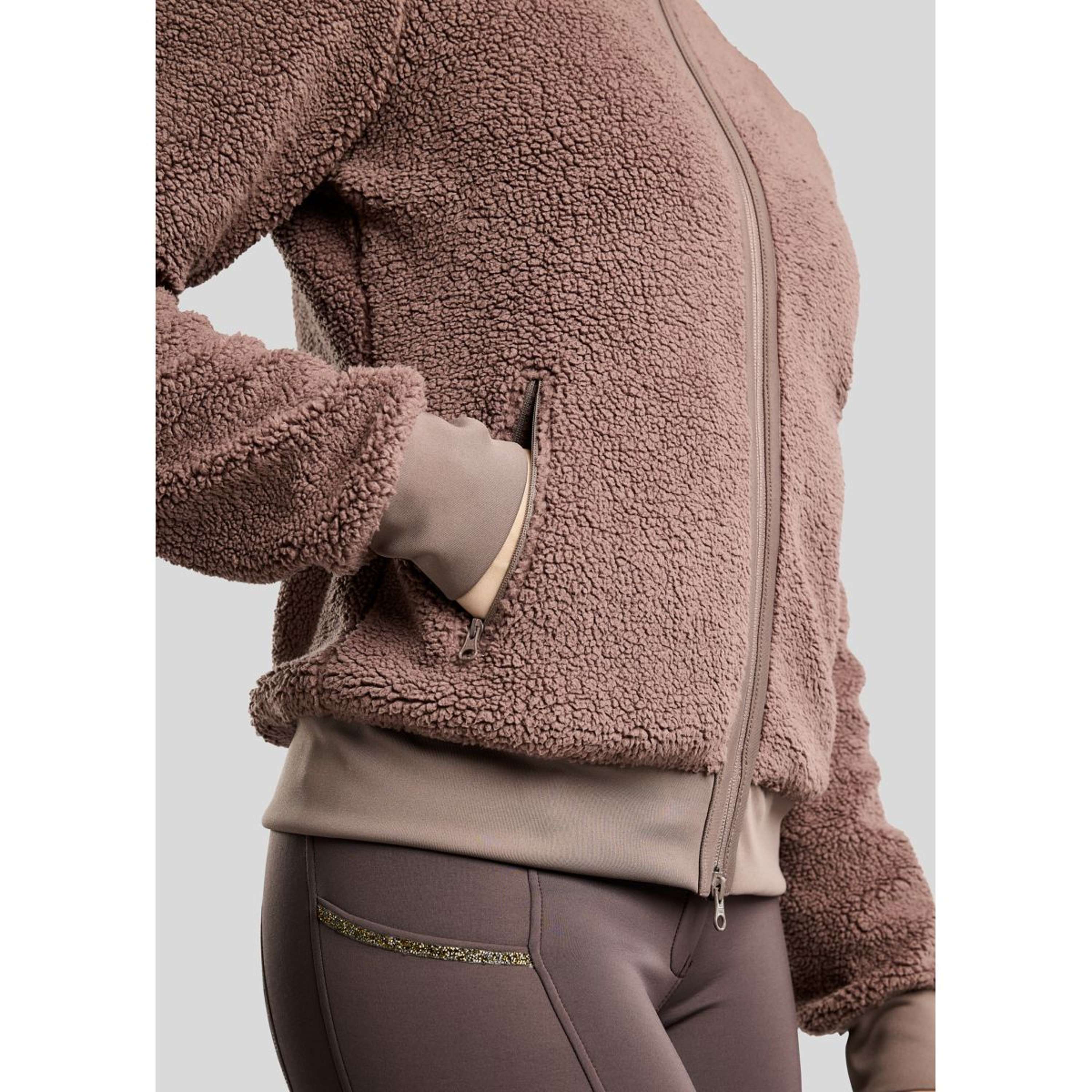 Montar Felpa con cappuccio e zip MoEbba Teddy Pile Golden Quartz Nougat Brown