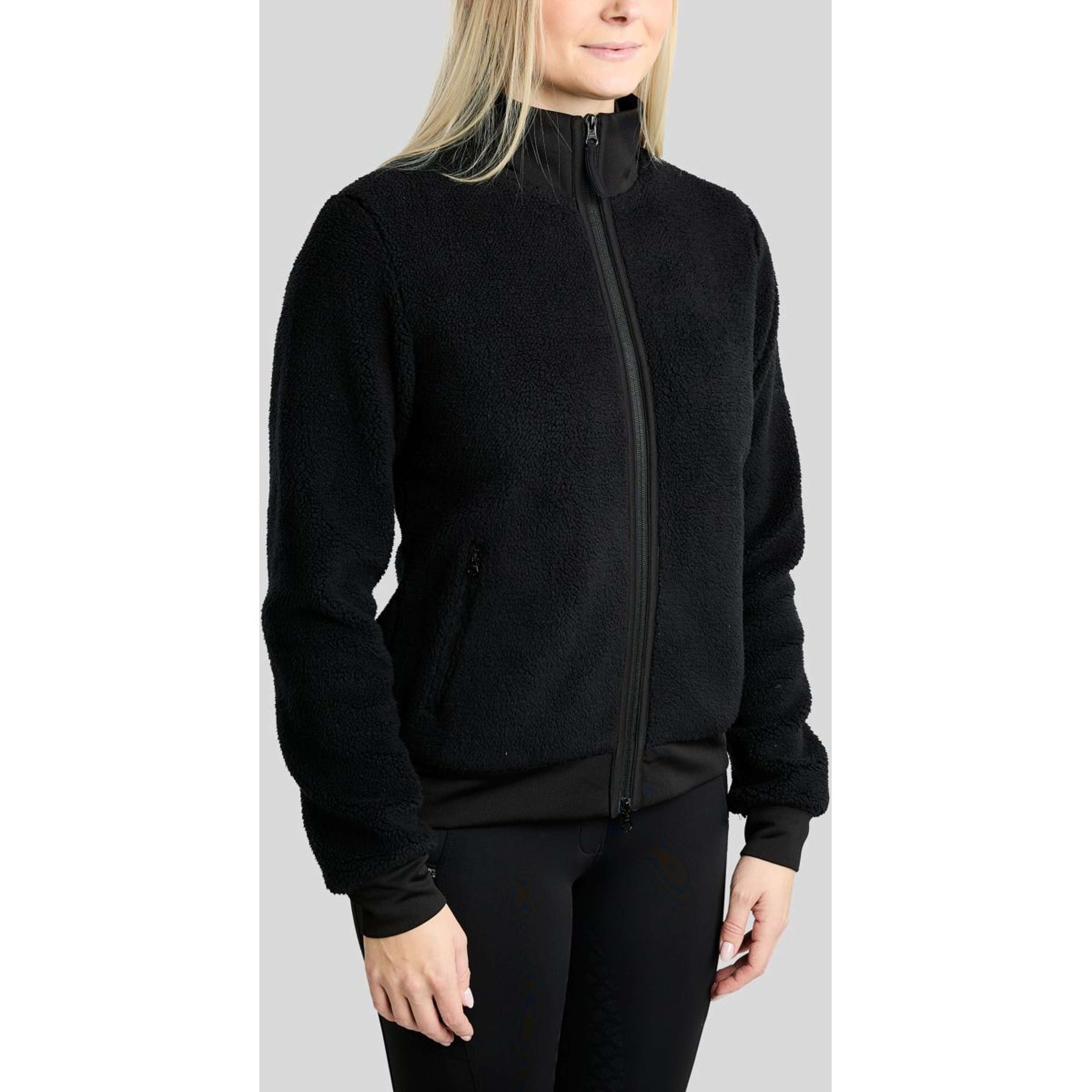 Montar Felpa con cappuccio e zip MoEbba Teddy Pile Golden Quartz Nero