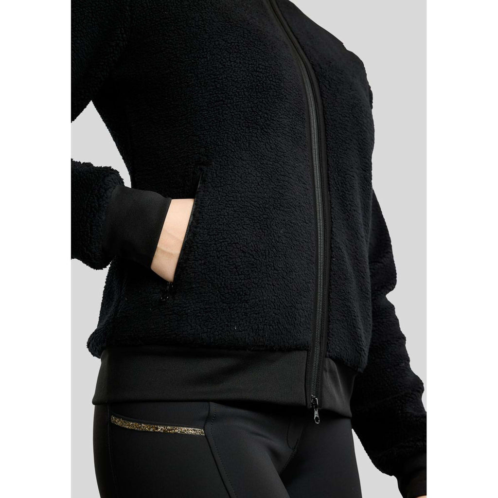 Montar Felpa con cappuccio e zip MoEbba Teddy Pile Golden Quartz Nero